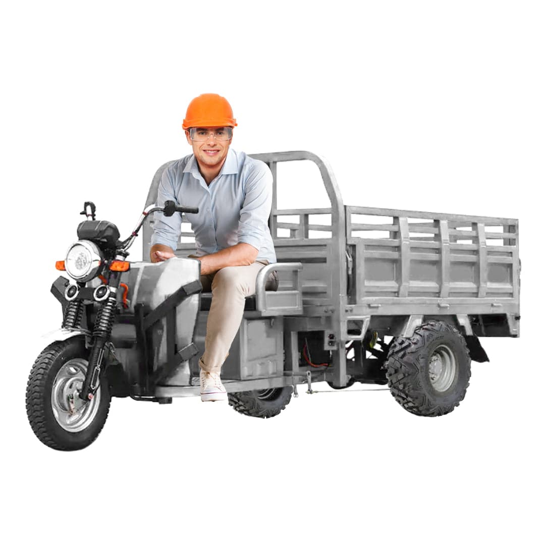 Cargo 1.8 MTR Tuk Tuk Electric 3 wheels Scooter Hydraulic Trolley Off Road Tyres