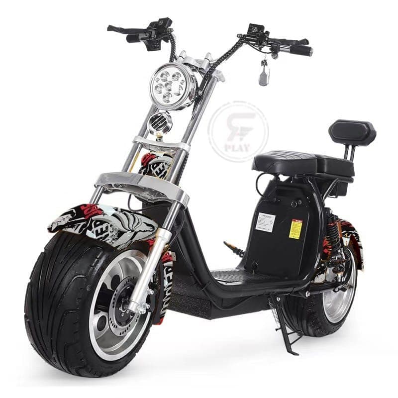 Coco Harley Electric Scooter With Fat Wheels Speed 55KM/H 60V Removable Battery thumbnail 3