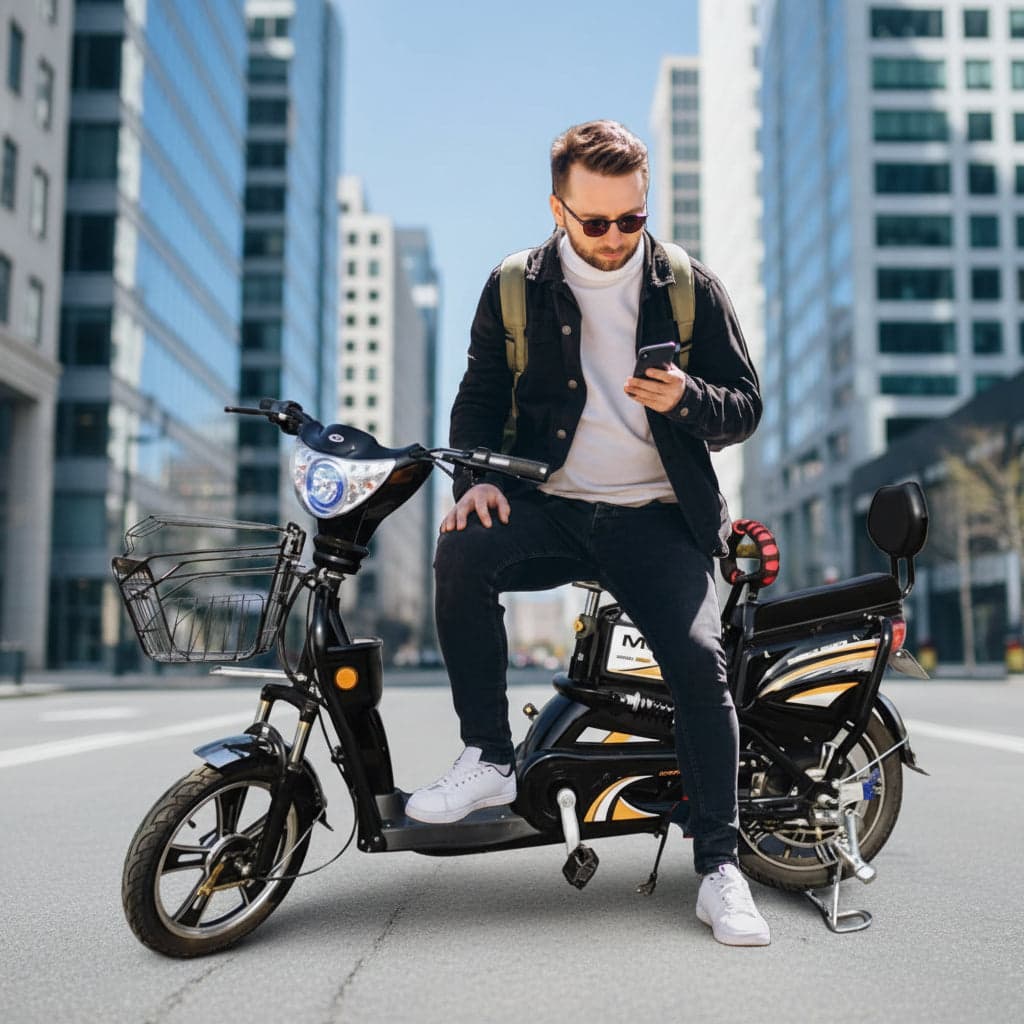 size 16 Classic 48v Grocery Electric Scooter Bike with Pedal