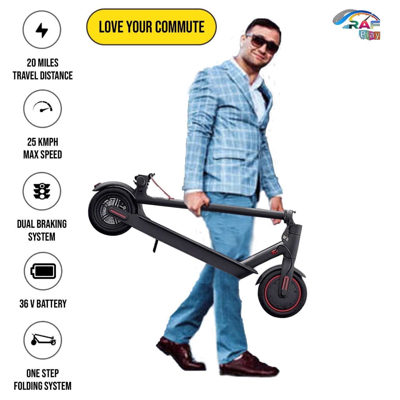 Richbit Foldable Electric Scooter for Adults Battery 36 V and Max Speed 25km/h thumbnail 3