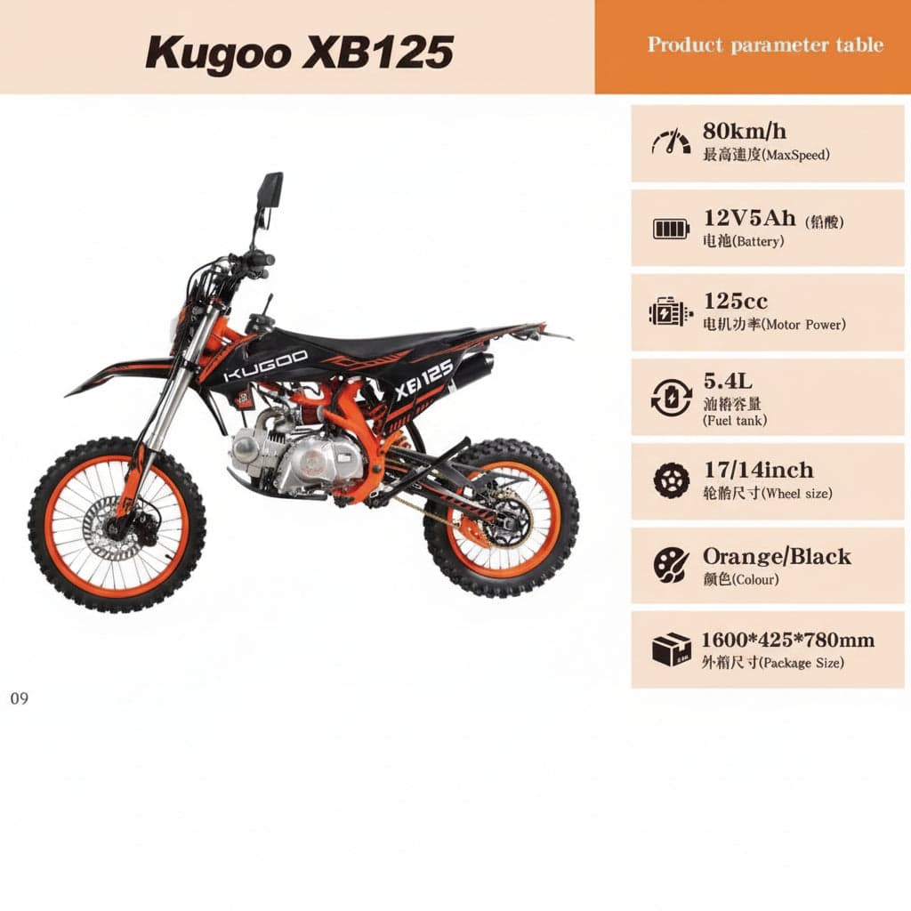 Kugoo XB 125 Off Road Dirt Bike Motor Power 125CC Off-Road Performance With Speed 80 km/h thumbnail 3