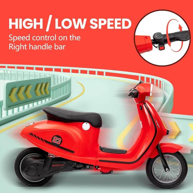 Rideon on 24V Vespa Bike XXL Electric Scooty for Kids 350 Watt For 5-10 year olds thumbnail 3