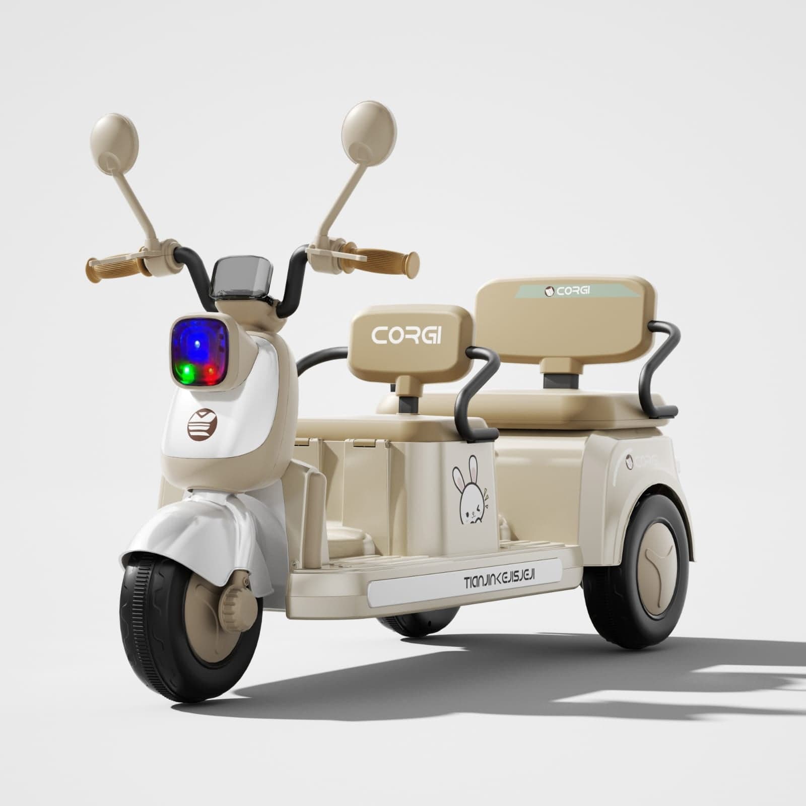 Ride on Kids Electric 12 v Tricycle Double Seat for 2-6 Years Old with Remote Control