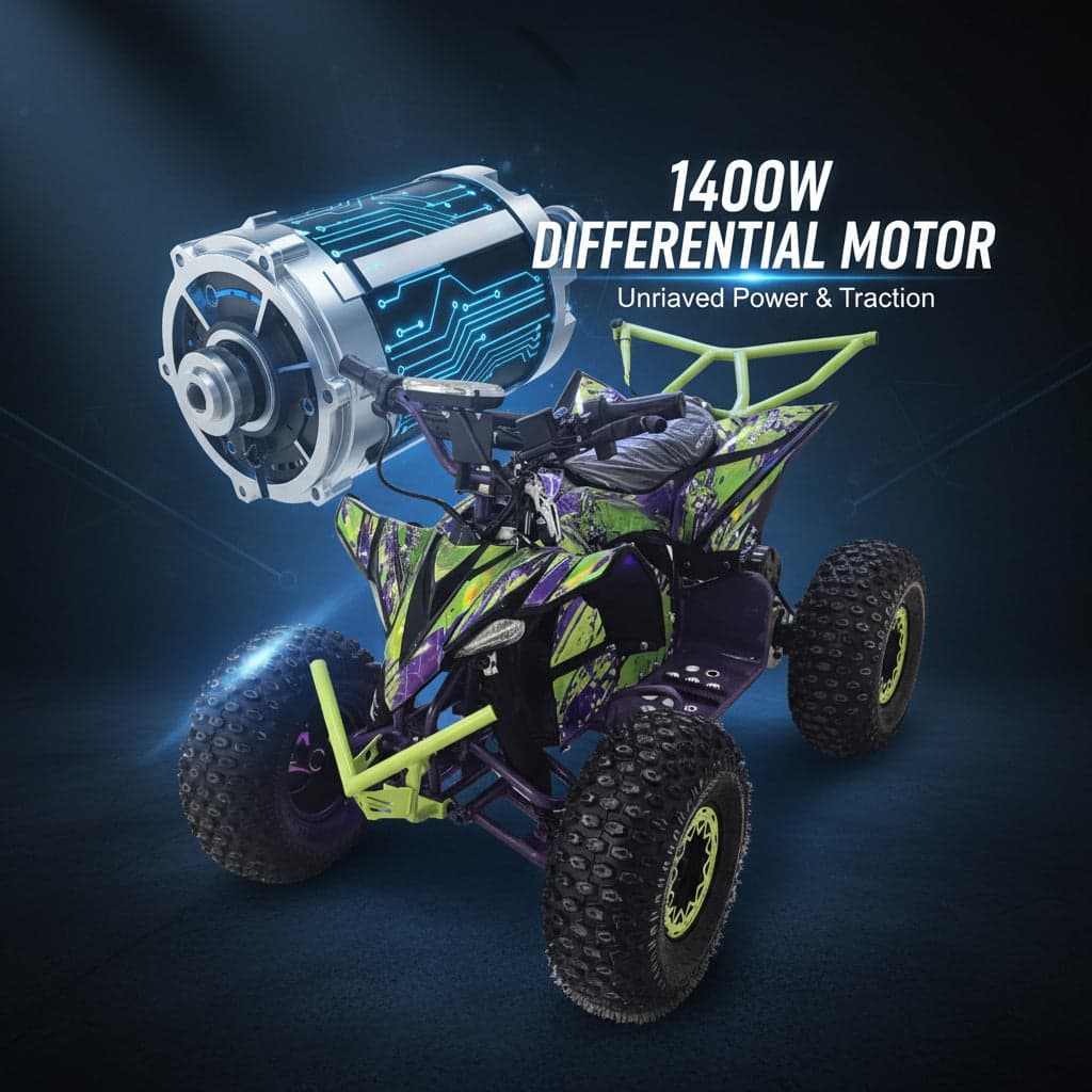 Nitron Plus 48 V 20 Ah Electric ATV Power Off Road Bike 8 Inch, 1400 Watt Motor and 55 Km/h Speed With Bluetooth for Teens and Mini Adults thumbnail 2
