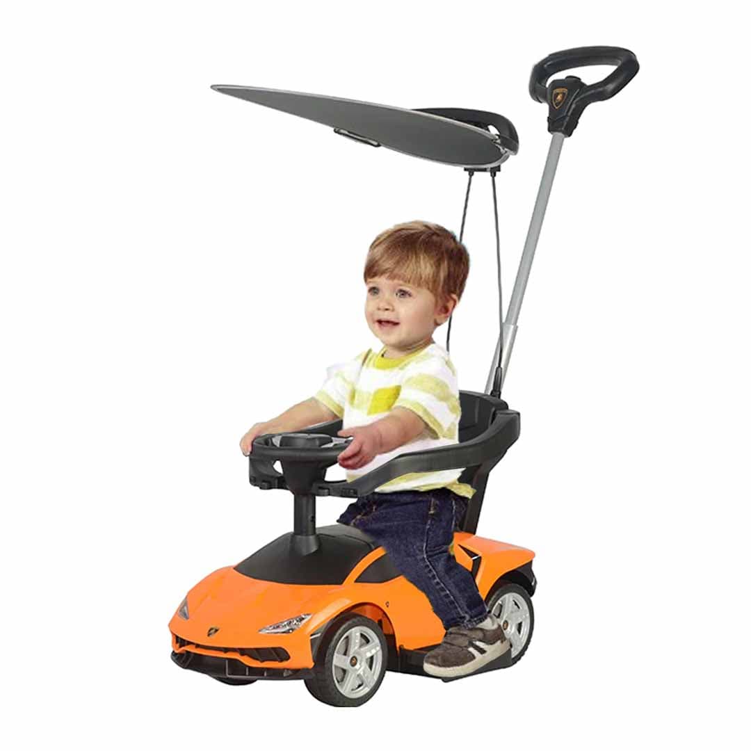 Kids RideOn Push Car Lamborghini With Sun Shade Canopy