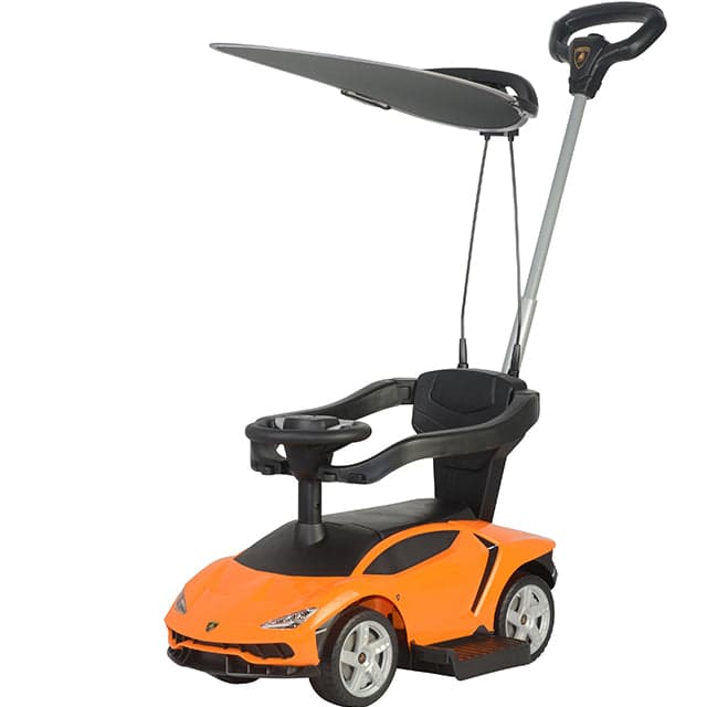 Kids RideOn Push Car Lamborghini With Sun Shade Canopy thumbnail 2