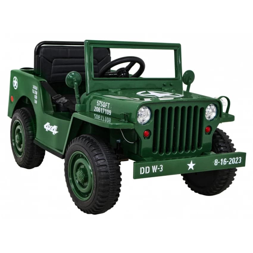 12 v Rideon Army Classic Jeep 12 V With 2 Seats and parental RC thumbnail 2