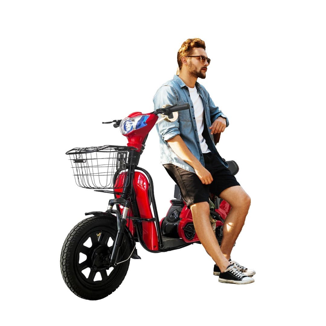 Delivery Rider Pro Electric Grocery Bike Powerful 48V Electric Scooter 16β Tire Ebike With Seat and Removable Battery for Adults