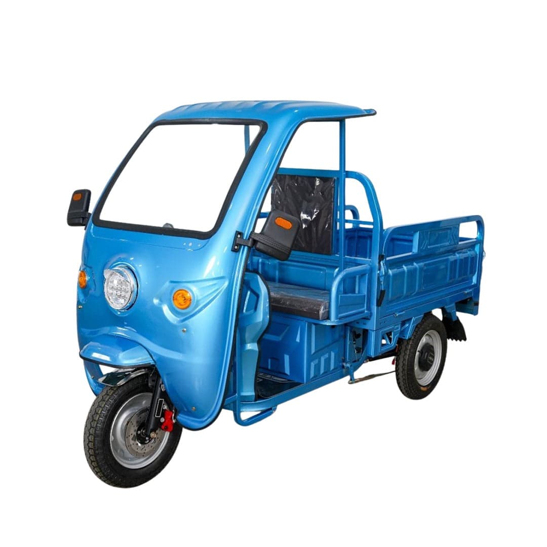 Electric Cargo Tricycle 1.6 Mtr Closed Cabin 60 V With off Road Tyres Manual Suspension