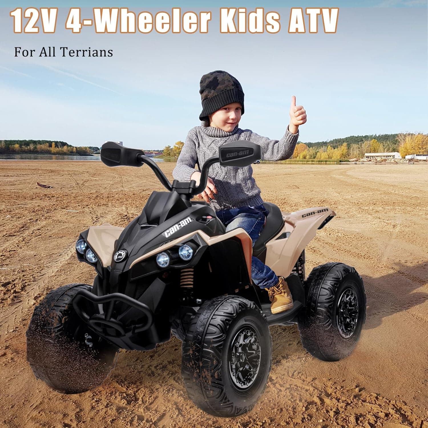 Licensed Rideon CAN AM 12V Kids 4WD Quad ATV Electric Bike Electric for Kids