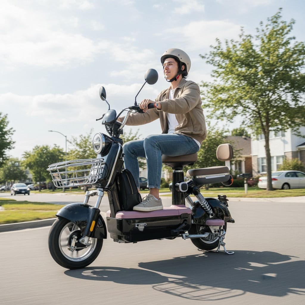 Spark Moped Motorized Electric Pedal Scooter 48v For Urban Commute